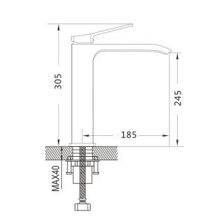 Смеситель для раковины Shevanik S4111H чёрный